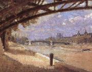 Julius Paulsen Under the Pont des Arts oil